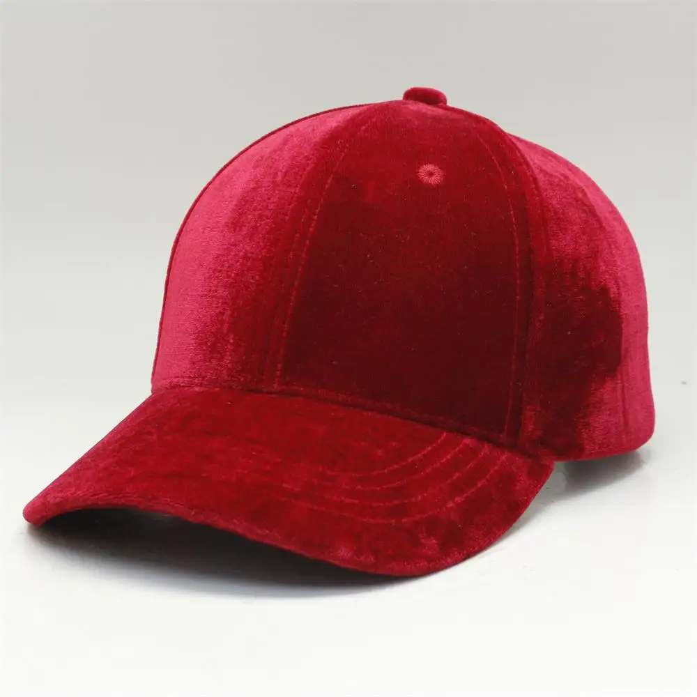 Shenzhen Manufactures high quality girl blank plain velvet caps low profile structured custom gorras baseball caps