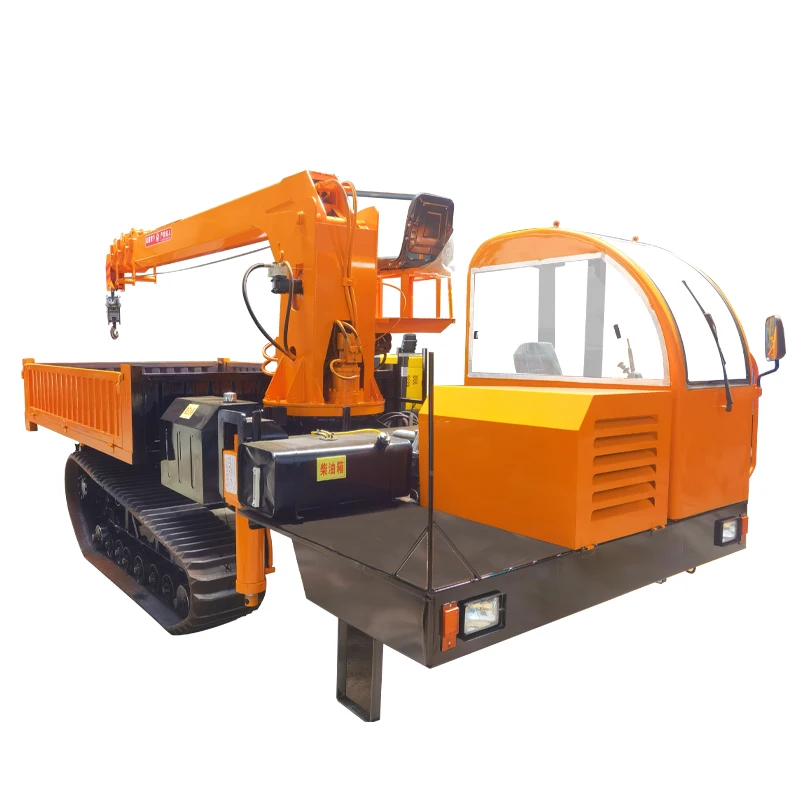 Jib  Crane Crawler Transport Truck With Crane For Engineering Construction