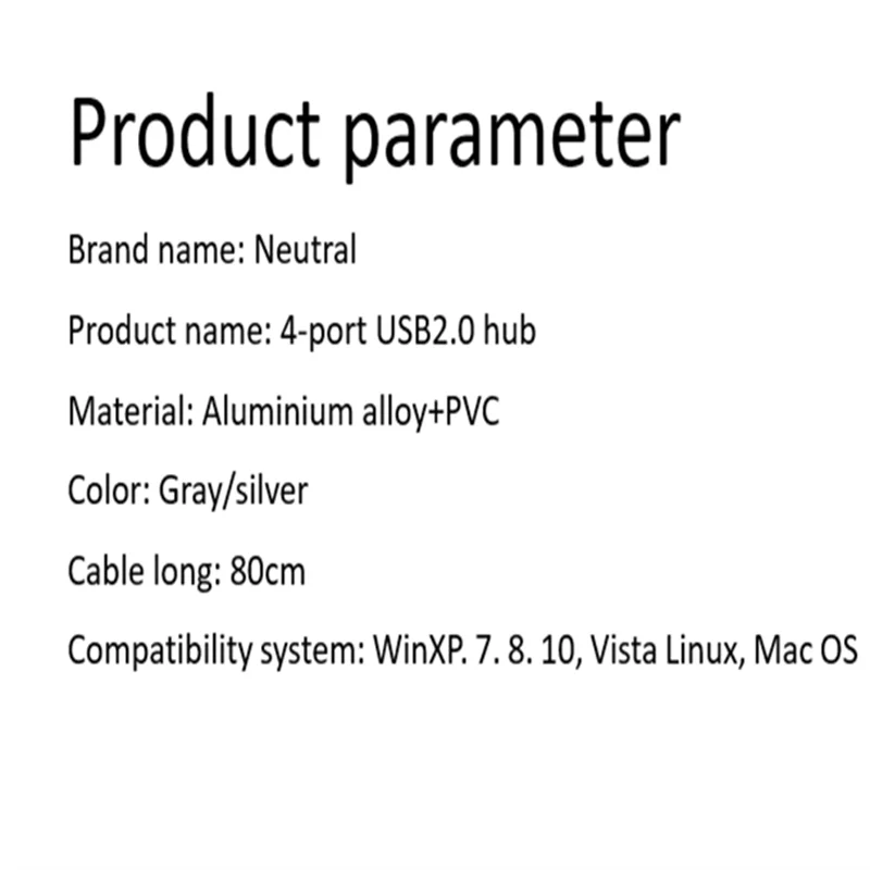 Hot Sell High Speed Universal USB Hub 4 Ports USB2.0 Hub with Cable Mini Hub Socket Pattern Splitter Cable Adapter for Laptop PC