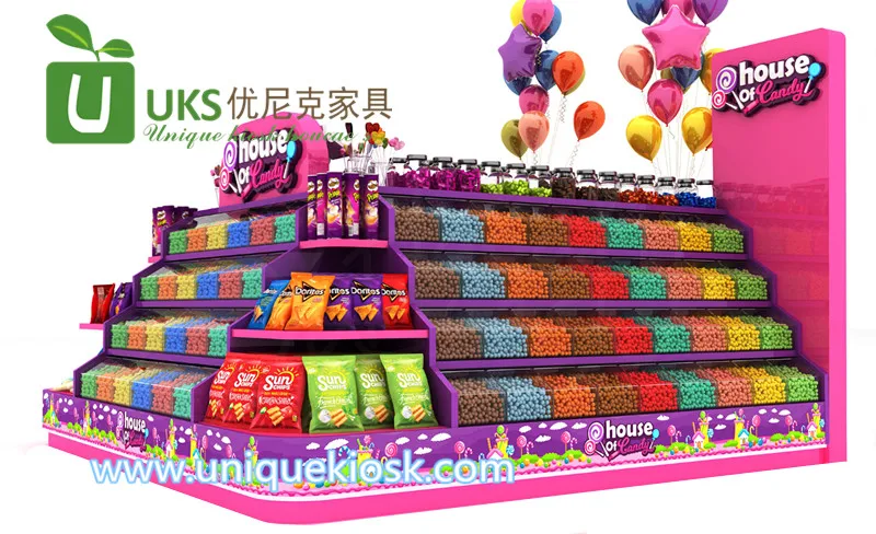 High-Quality Candy Kiosk - Sweet Snacks Mall Stand  Nice-Looking and Functional Chocolate Showcase for Mall Sale