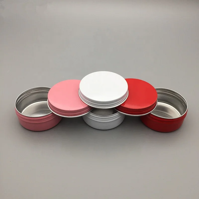 Great Design aluminium screw top tins 10g 15g 30g 50g 60g 80g 150g beard oil silver black gold pink aluminium tin container