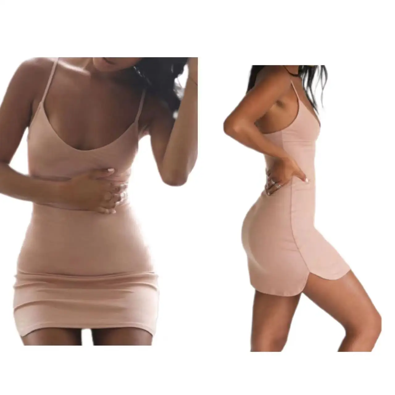 oem famous famous brand american joahs ribbed elegant dresses 2023 summer brown pink mini lounge dress dupe wholesale clothing