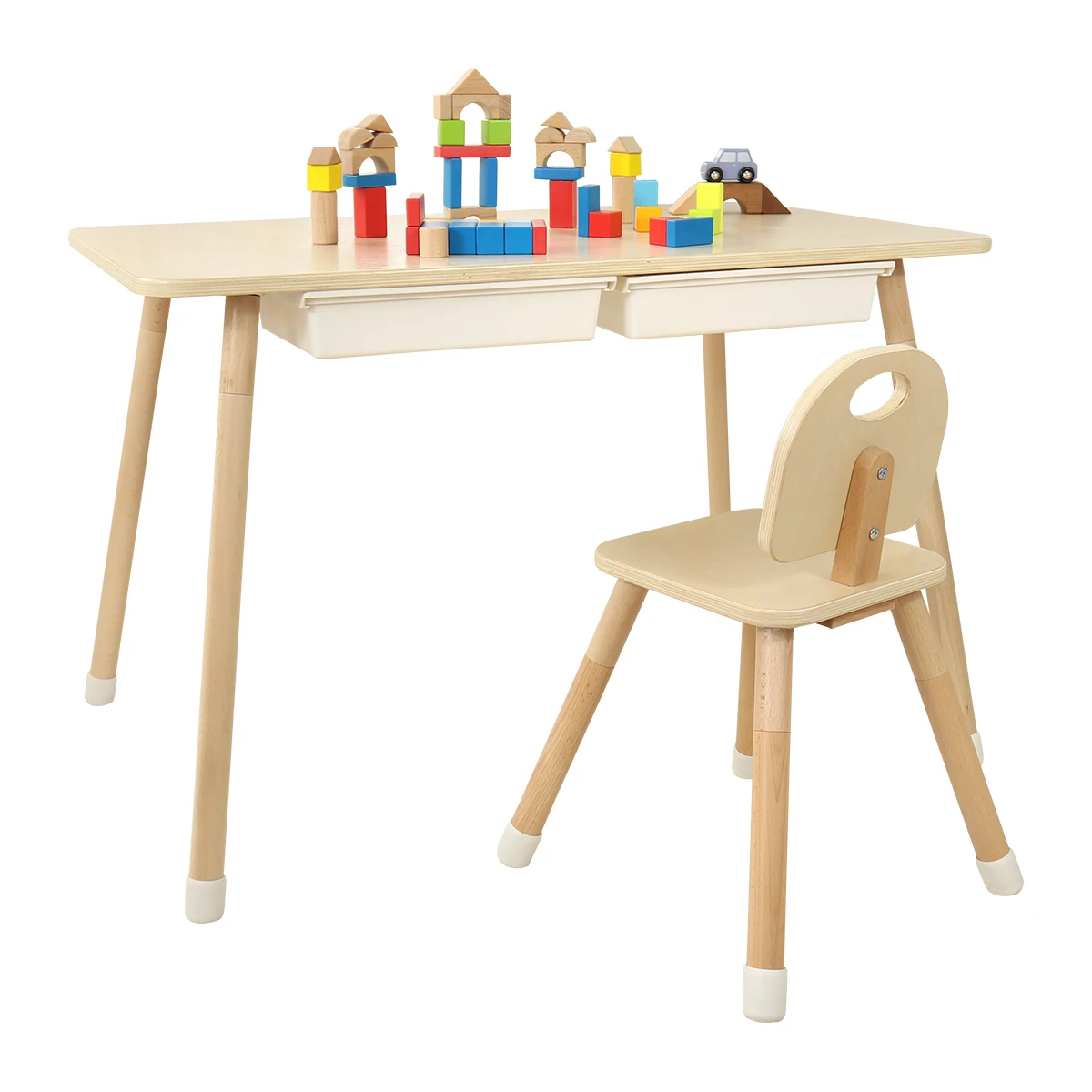 Ergonomic Kids Table Desk Adjustable High Children Study Table with Chair Set