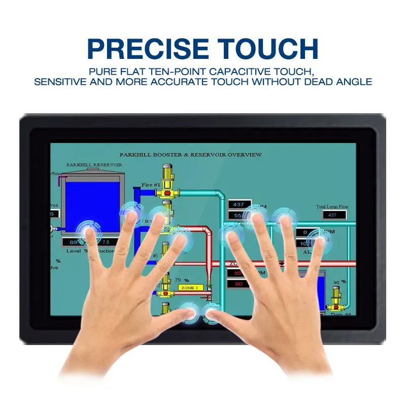 Color Song15.6 17.3 21.5  inch screen true flat Capacitive/Resistive touch panel PC wall mounted embedded Industrial PC fanless