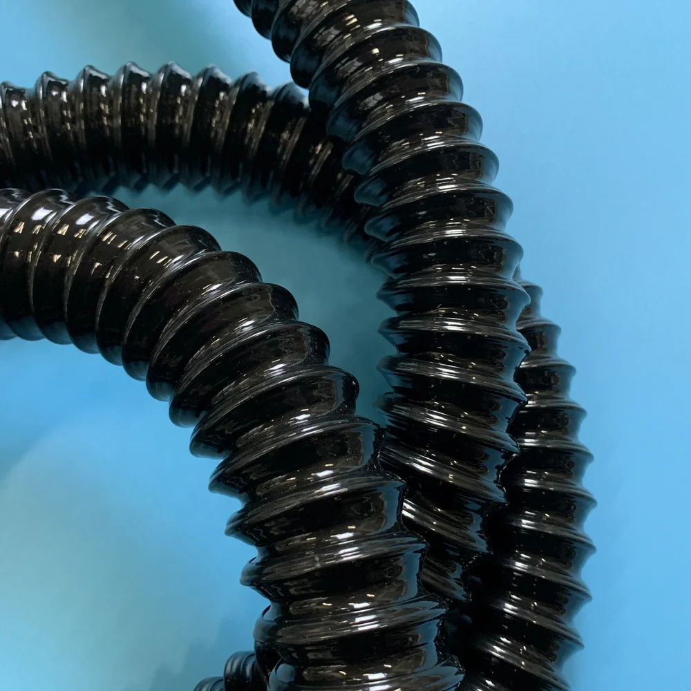Black Polyurethane vacuum pipe high pressure air Spiral Duct Hose