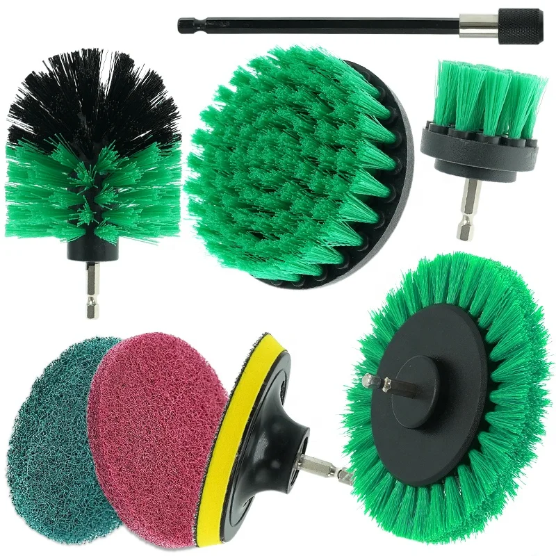 Drill Attachment Brush Power Scrubber Electric Drill Cleaning Brush 8 PCs Set For Household Cleaning