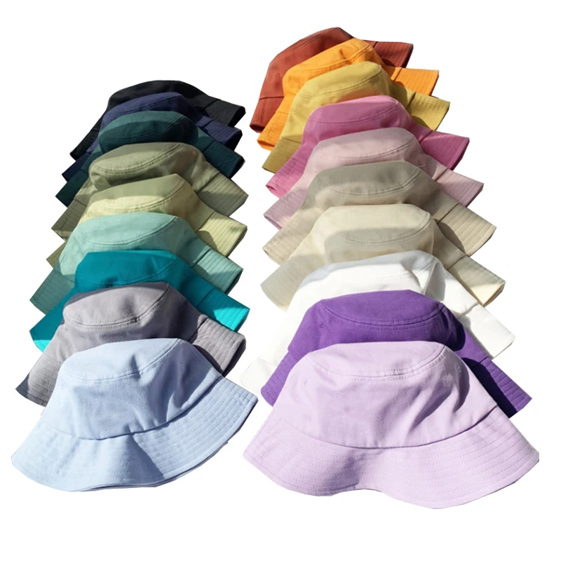 Candy color bucket hat for Women Men Cotton Summer Beach Fishing Cap fisherman hat casual sunscreen basin visor hats