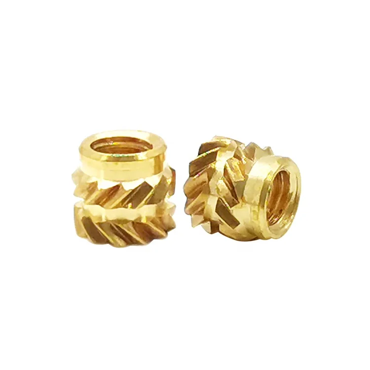 Dongguan high quality factory customized M2 M3 M4 M5 M6 M8 M10 brass nut knurled threaded insert nuts for plastic
