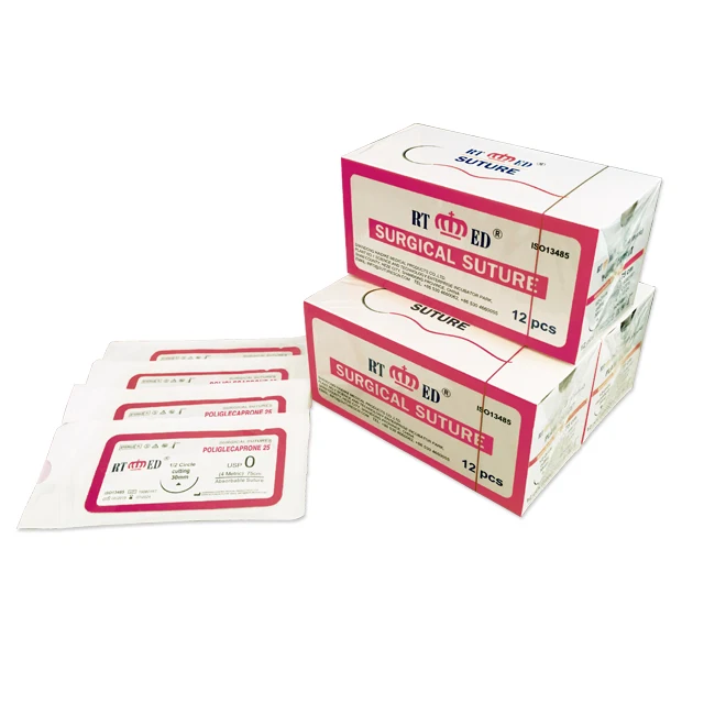 Polyglecaprone  (PGCL) Synthetic Monofilament  sutures with needle USP 6/0-2 75CM violet/undyed quality control