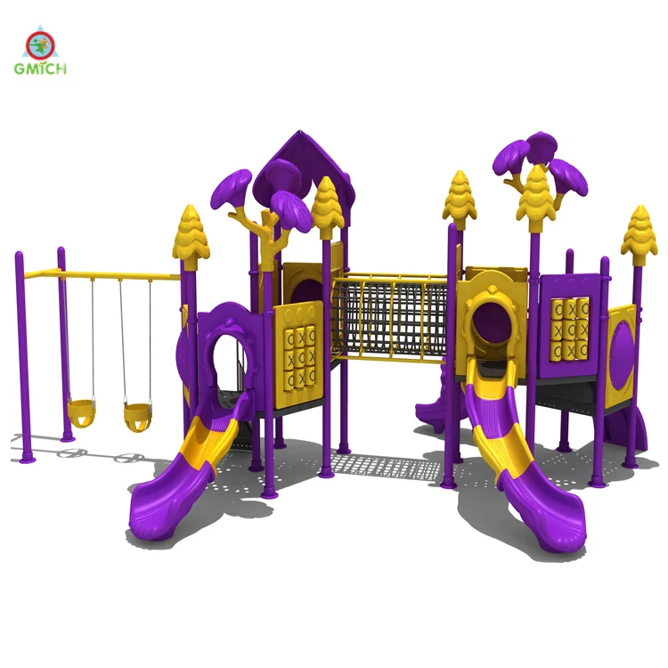 Inclusive cheap kids plastic slide play set outdoor playground toys