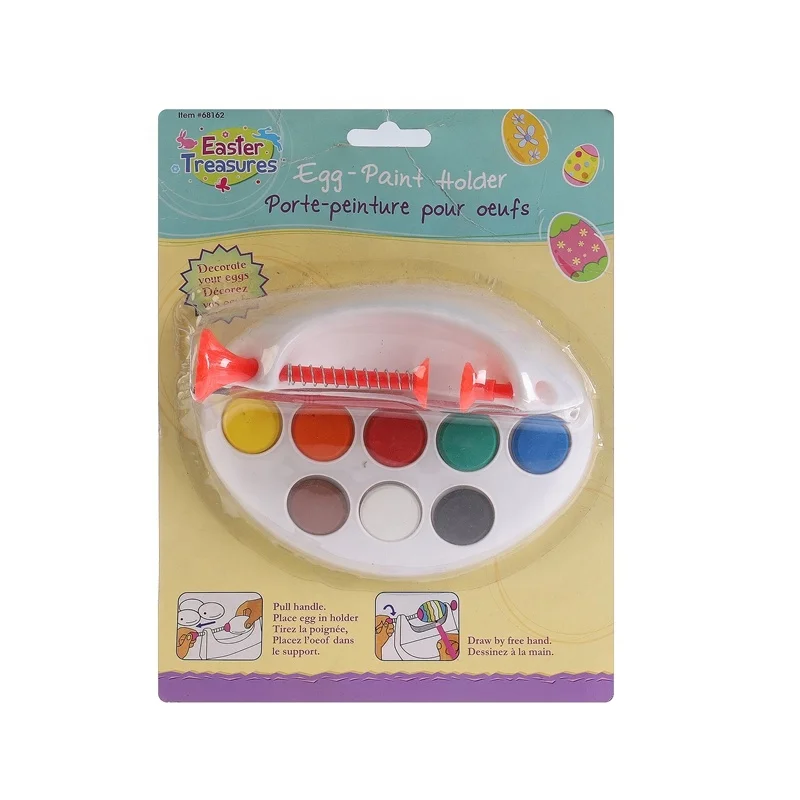 8 colors Easter egg watercolor paint set with egg paint holder one paint brush