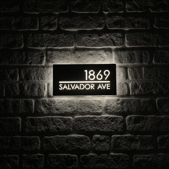 Customize brushed stainless steel braille room number sign hotel door numbers 3d house number