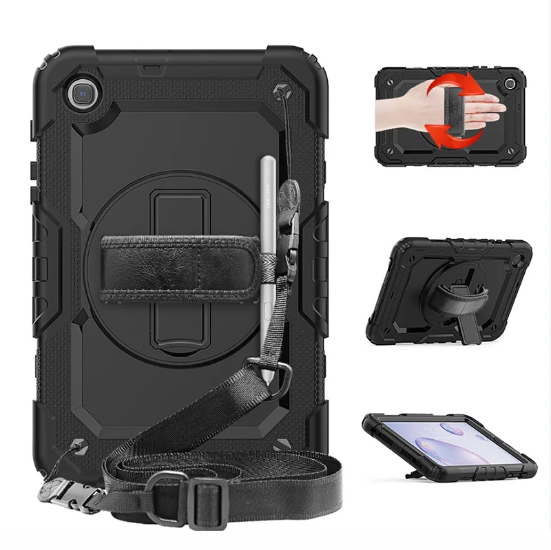 For Samsung Galaxy Tab A 8.4 inch SM-T307 shoulder belt strap rotate stand case