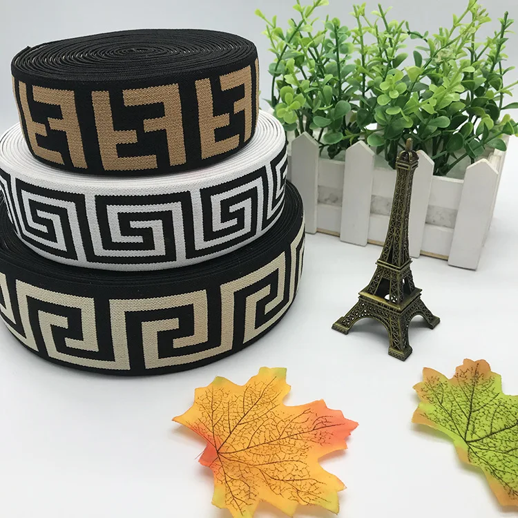 Высококачественная жаккардовая эластичная лента монограмма с узором принтом логотипа на