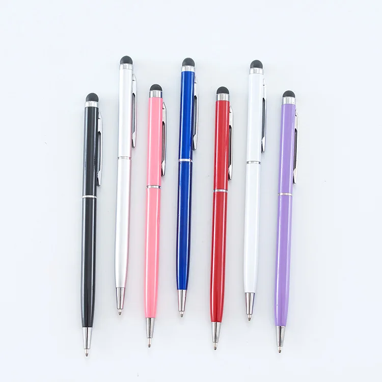 Cheap Metal Slim Touchscreen Ballpoint Pen  Twist Action Stylus Pens