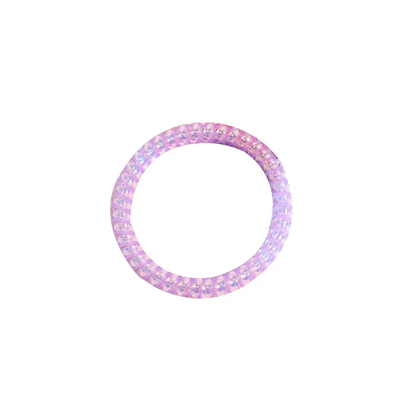 Mermaid Colorful Phone Cord Hair Ring Female Hair Rope Phantom Telephone Scrunchies Plastic Line Elastic Rubber Band Hair Tie