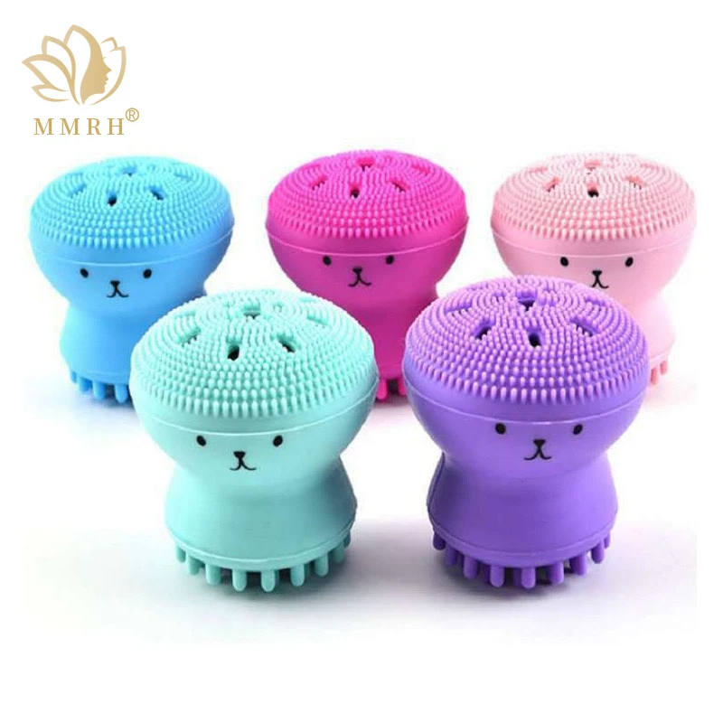 Silicone Small Octopus Facial Cleansing Brushes Face Deep Cleaning Washing Brush Massage Beauty Instrument Clean Pores/Exfoliate