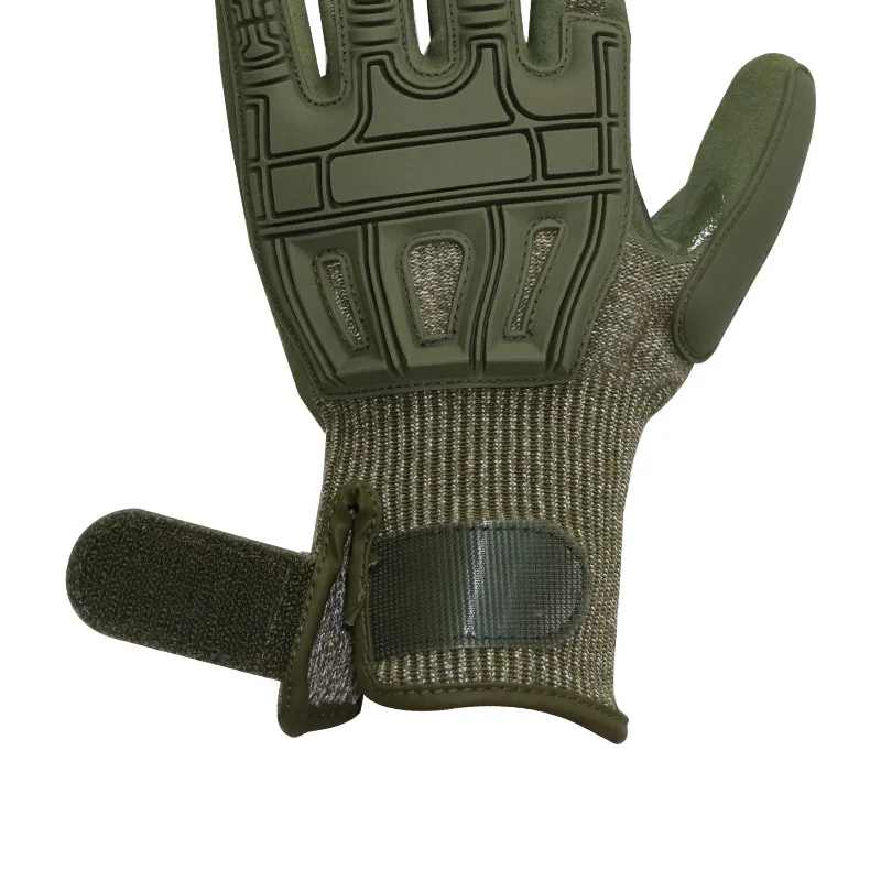 Green TPR Impact Safety Gloves Anti Cut Impact Gloves Oilfield Working Cut Resistant Tactical Gloves