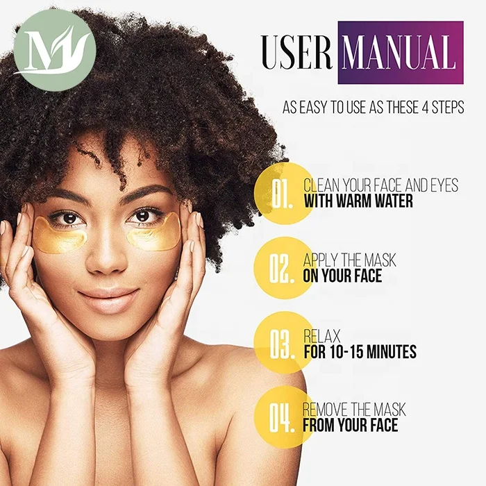 
OEM/ODM 24K Gold Collagen Under Eye Mask Dark Circle Remove Eye Mask Patches 