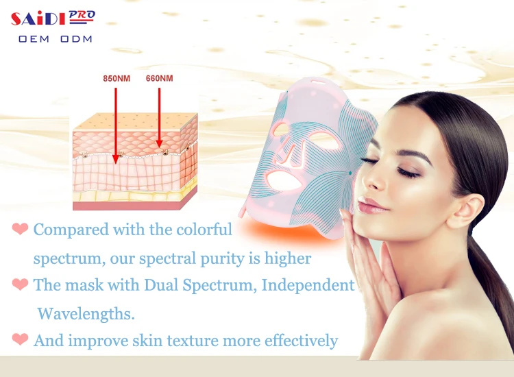 Photon Light Facial Skin Beauty Therapy Mask 2 Colors Fits Softly Red LED Face Mask