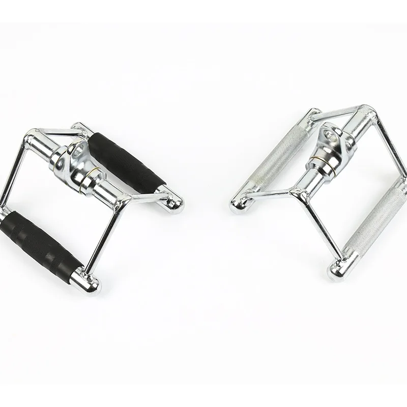 Fitness Gym Double D Handle Cable Attachment-Seated Row Handle - Tricep V Shaped Press Down Bar