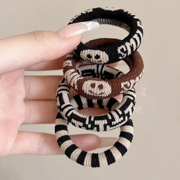 PDANY Sports Girl Retro Stripe Hair Scrunchies High Elastic Hair Towel Band for Daily Use and Ponytail Free Loop Tie Hair Rope