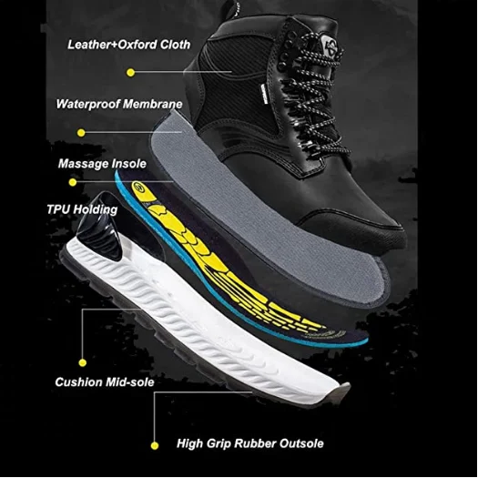 Mens New Outdoor Hiking Shoes Anti-slip High Top Mens Sneakers Outdoor Trail Trekking Mountain Climbing Safety Shoes Waterproof
