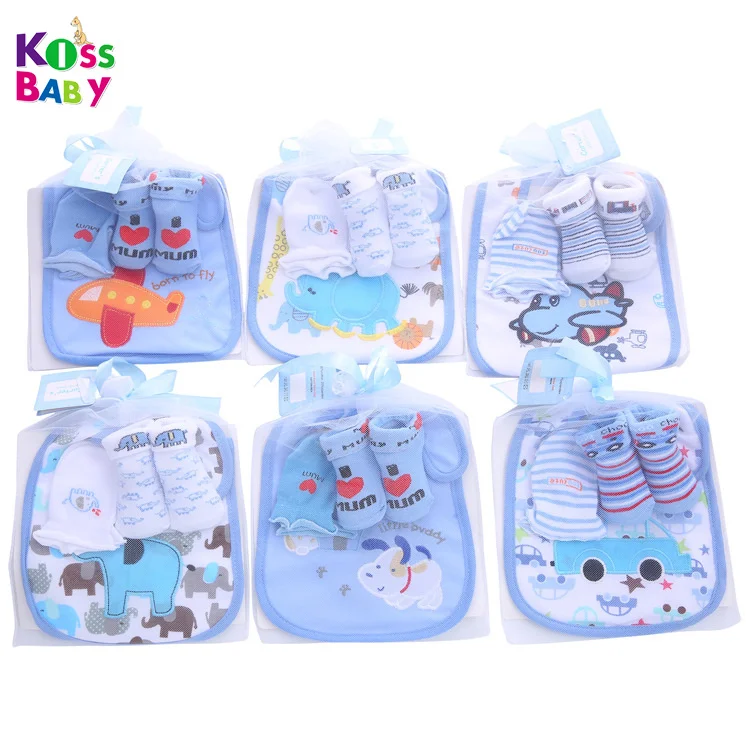 wholesale newborn girl baby socks with matching mittens and bibs sets