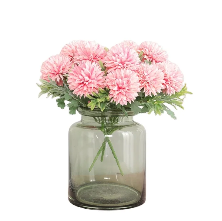 Artificial flower bouquet 5 dandelion ball chrysanthemum Home decoration tabletop display artificial flowers silk flowers