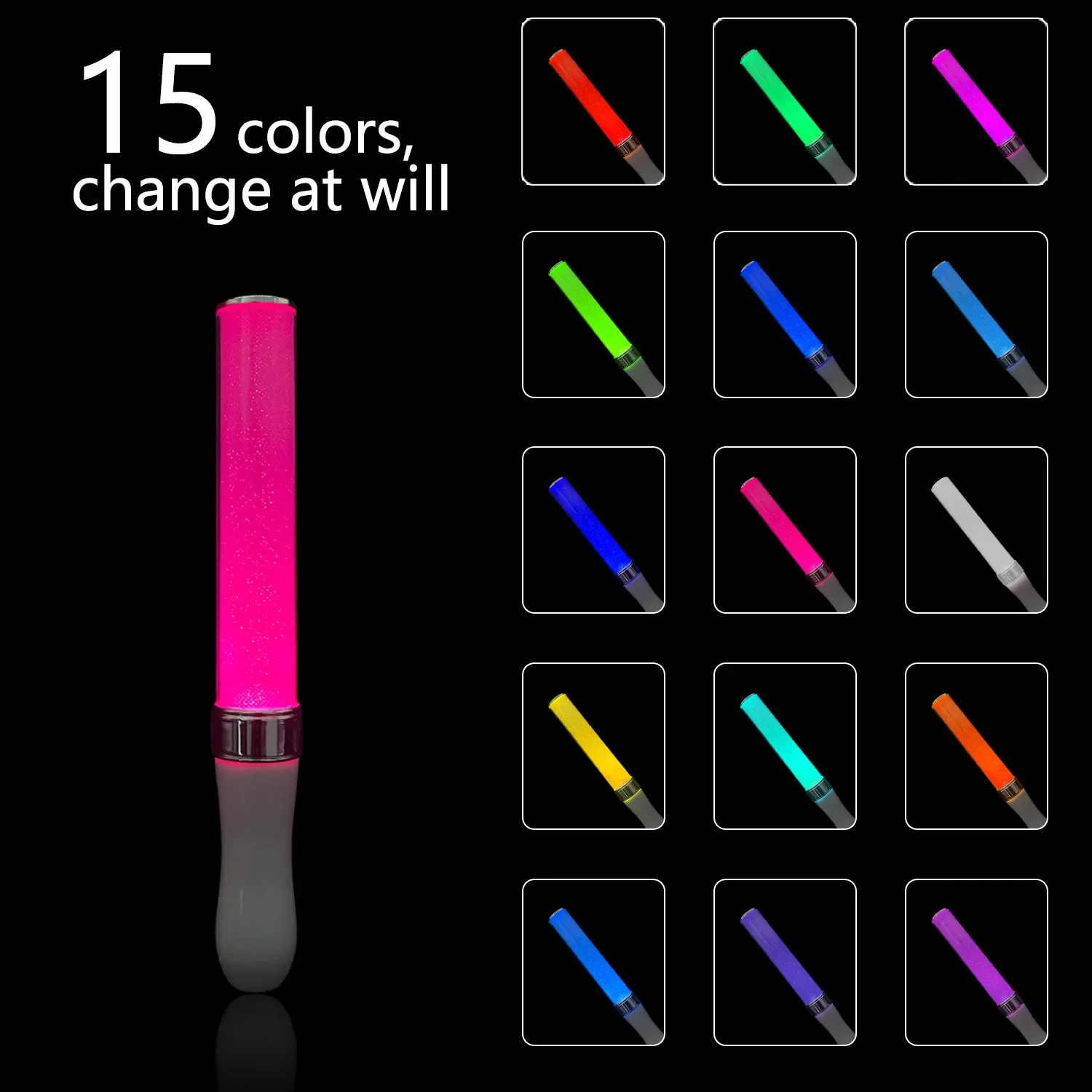 Hot Selling Promotion Party Gift 15 Colors Changed Cheering Led Foam Flashlight Glow Stick For Party Concert Meeting