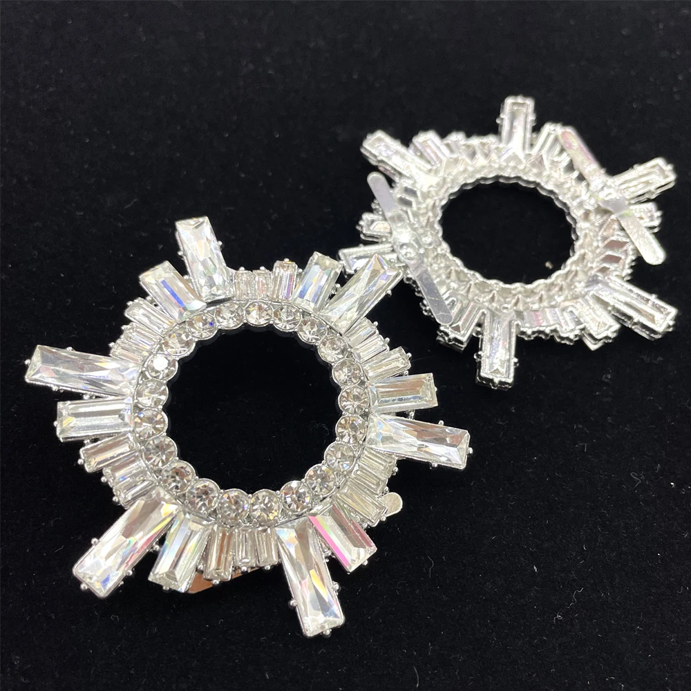 h103 bling bling Crystal diamond Metal Shoe Clips crystal rhinestone Shoe buckles