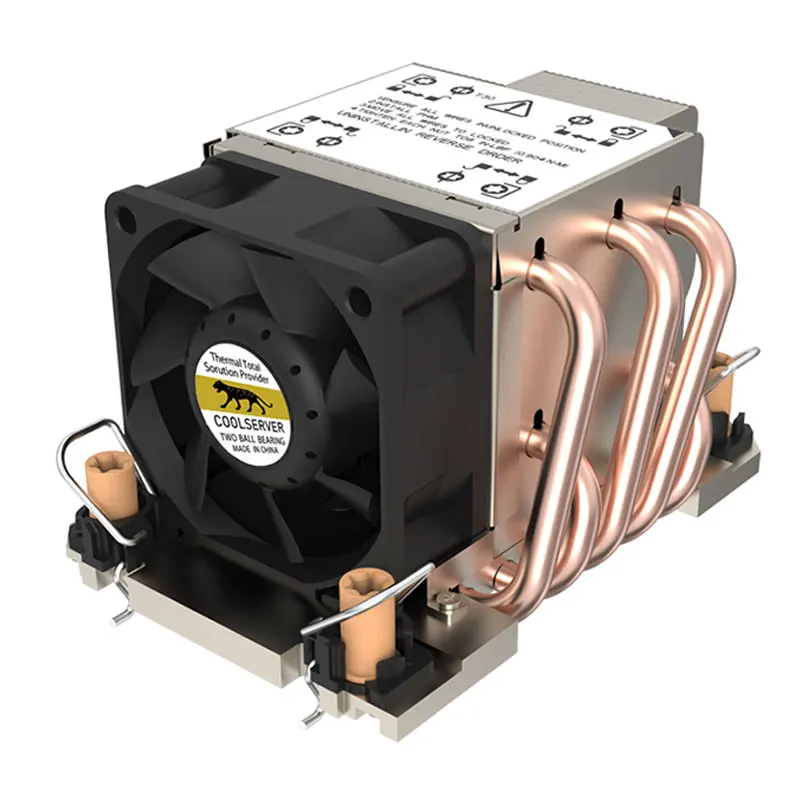 COOLSERVER M82 5 Heatpipe CPU server Cooler Radiator Silent PWM 4PIN 240W For Intel LGA 4189 Cpu cooling Fan with LGA4189 Buckle