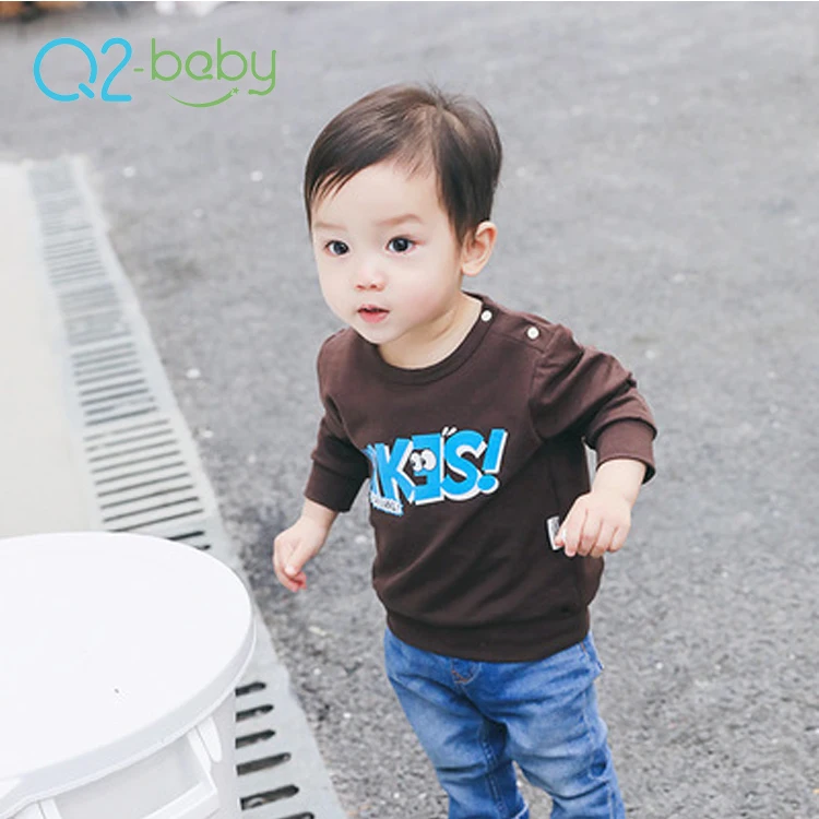 
Q2-baby Custom Casual Appliques Collarless Cotton T Shirt For Baby Boys 