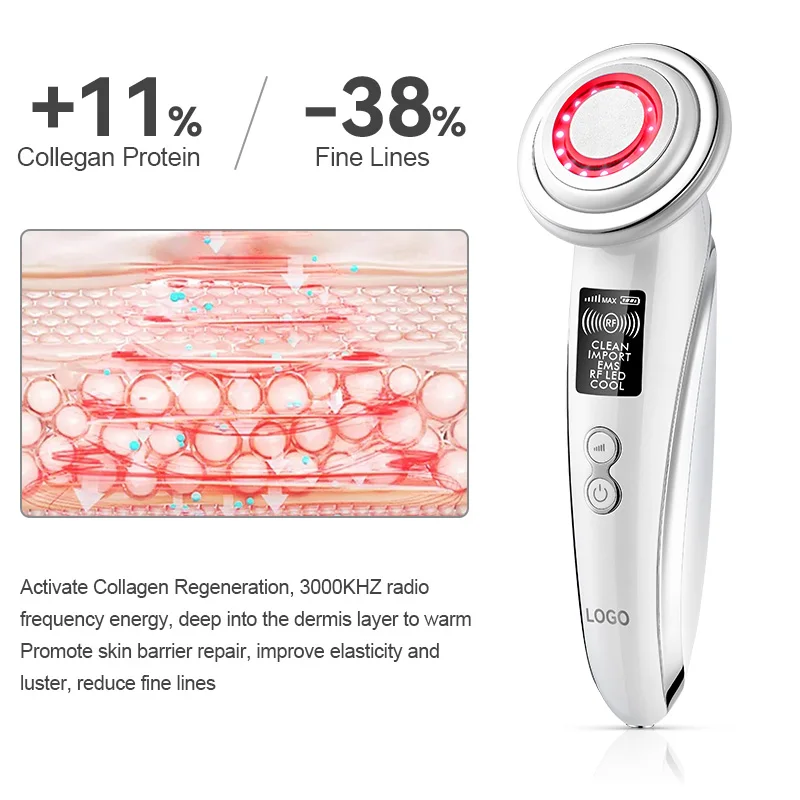 Factory Price Home Use Portable RF EMS LED Light Face Lifting Machine Anti Wrinkle Massage Beauty Device