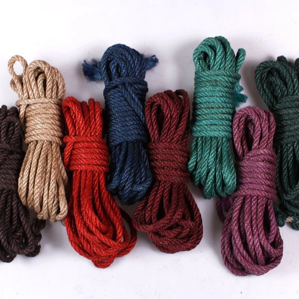 Wholesale natural 6mm jute rope, different  color japanese shibari Rope body harness,bondage rope