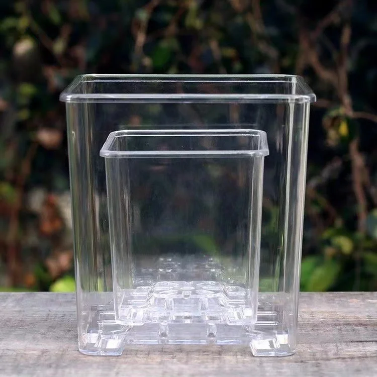 Garden Plastic Square Orchid High Transparent Flower Plant Pot