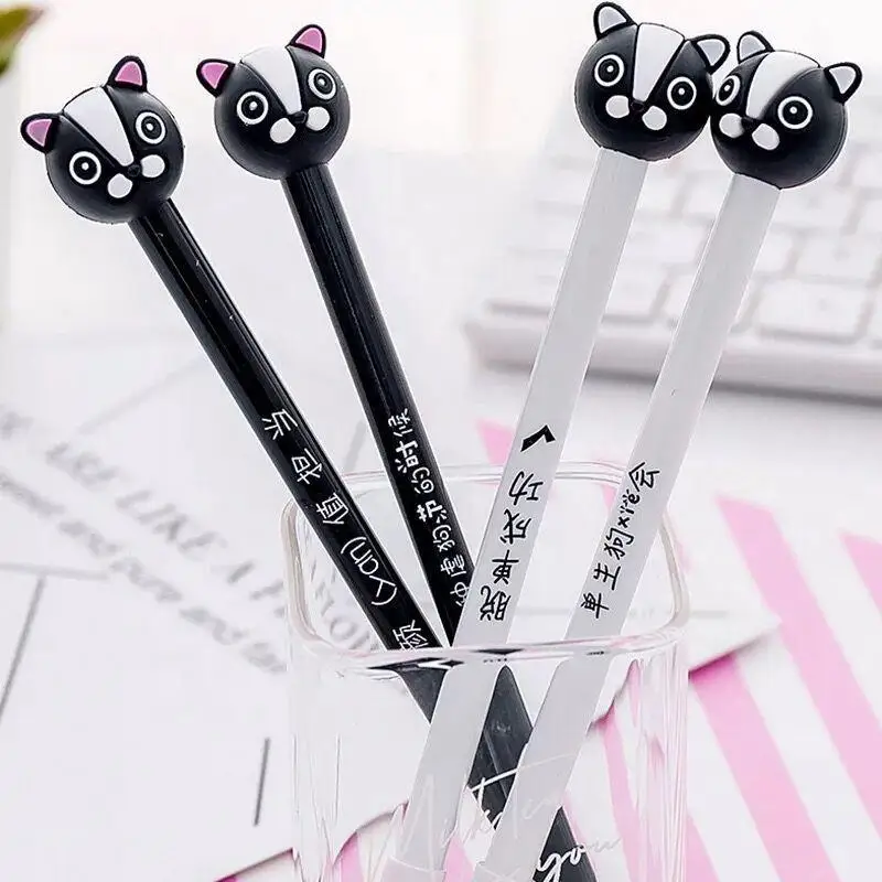 New arrival classic funny cartoon dog shape signature cheap plastic gel pens