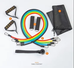 Home Gym Yoga Latex Training Exercise  Fitness Resistance Bands Tubes Set