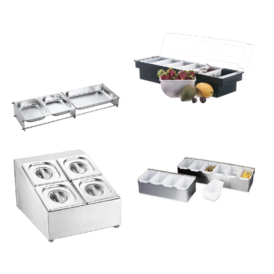 Thickened stainless steel tray,  Metal European Dessert Food Storage Containers Buffet Pans GN Food Pan Tray Holder Rack