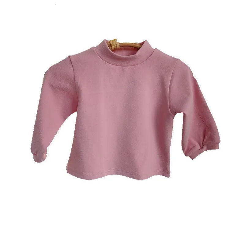 
Winter new baby velvet heating underwear thickened warm long sleeve solid color bottoming shirt 