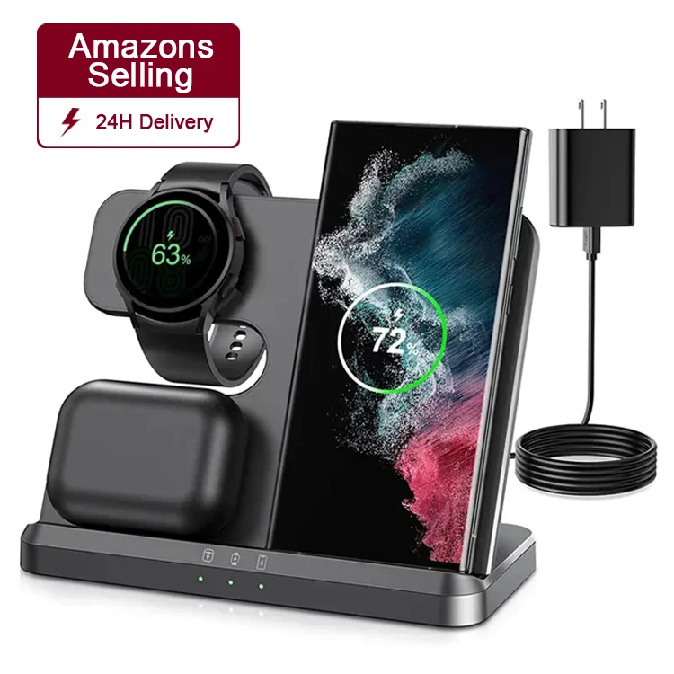 Wireless Charging Station 15W 3 in 1 Foldable Wireless Charger Stand cargadores para celular cargador portatil For Samsung S23