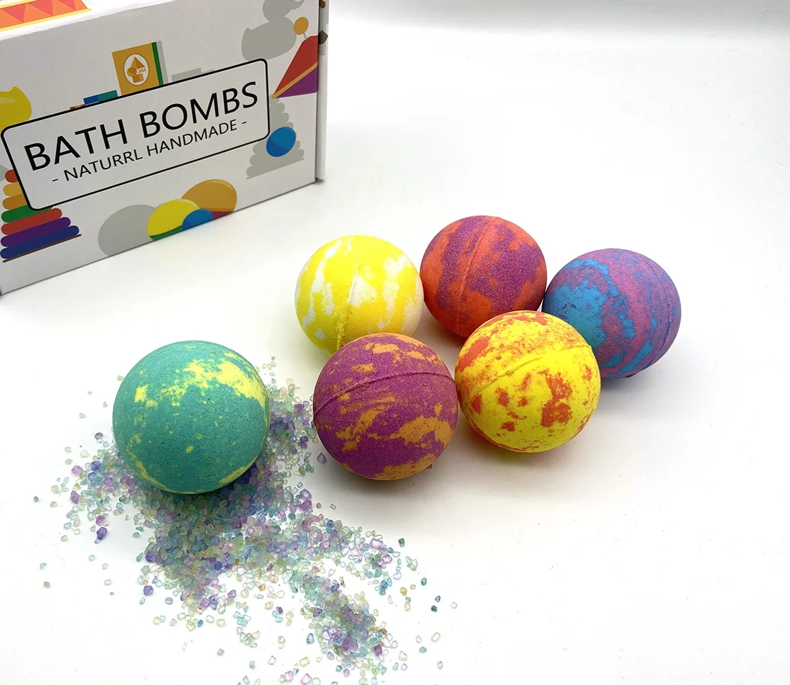 Muran MSDS/100% Natural Ingredients Wholesale Private Label Colorful Organic Bath Bombs Gift Set 12 Bath Bomb with Toys Inside