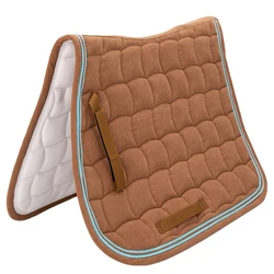 Fashion custom comfortable brown fabric polycotton lining best westerne questrian english horse jumping saddle pad matching set