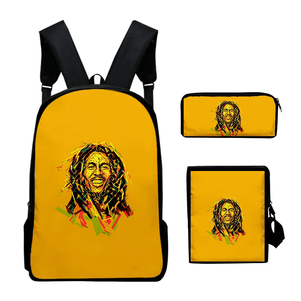 Fitspi модные смешные Bob Marley 3 шт. комплект рюкзак 3D печати школьная Студенческая книжная сумка дорожная для