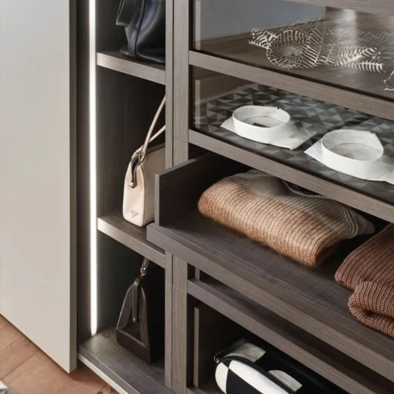 Custom Wooden Bedroom Furniture Dressing Cabinet Dress Armoire With Door Hinges Garderobe Cupboard and Wardrobe for Family Room