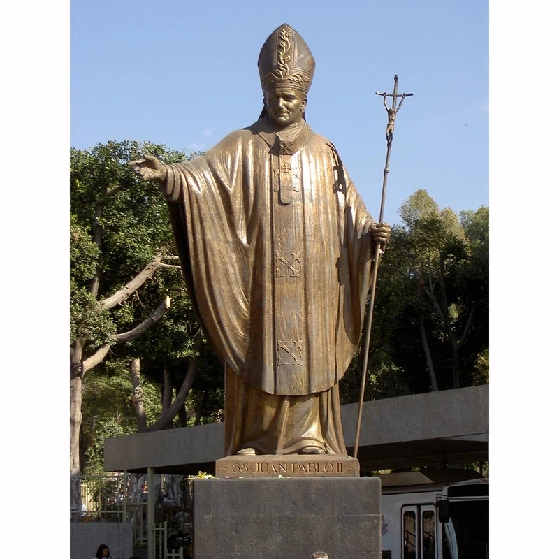 Quyang Outdoor Roman Catholic Religious Pope Metal Sculpture Bronze Life Size St.john Paul Ii Statue for Church Decoration