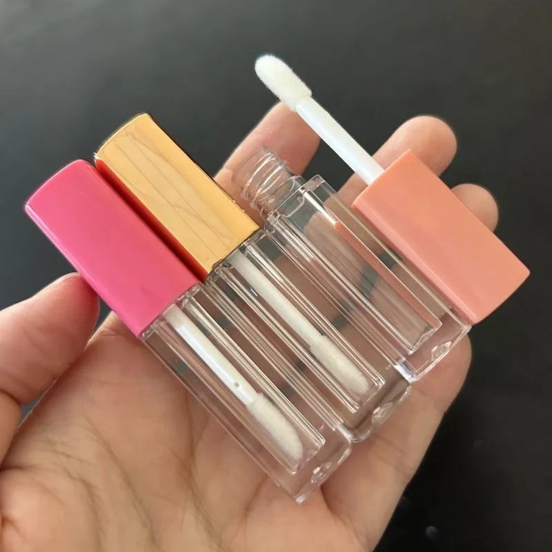 Small 1.2ML Multi Colors Square Lip Gloss Tube Container Mini Empty rose gold pink Lipgloss Container Bottle For Sample Tester