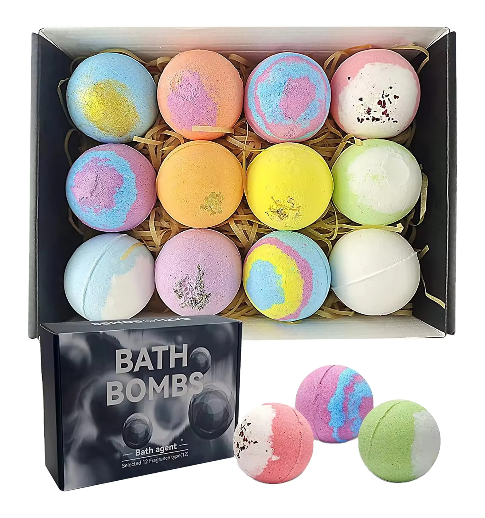 Customized Vegan Organic Natural Essential Oil Bath Balls Bubble Bath supplies Bath Bomb Gift Sets For Women