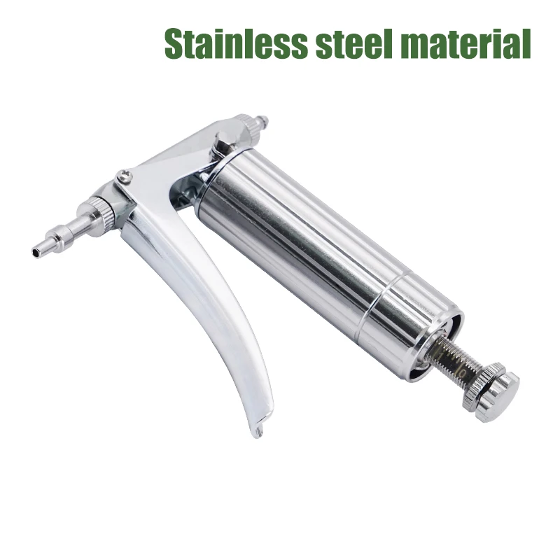2ml K Type Continuous Veterinary Syringe Adjustable Animal Vaccine Injector Automatic Poultry Metal Syringe