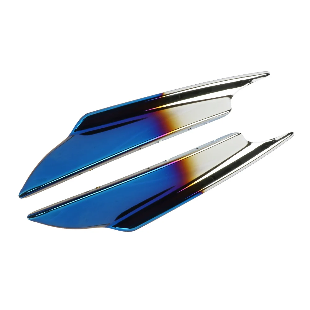 Burnt blue finish  Front Bumper Lip Splitters Stamping Fins Spoiler Bumper Shark Fin Wind Blade Spoiler Antenna
